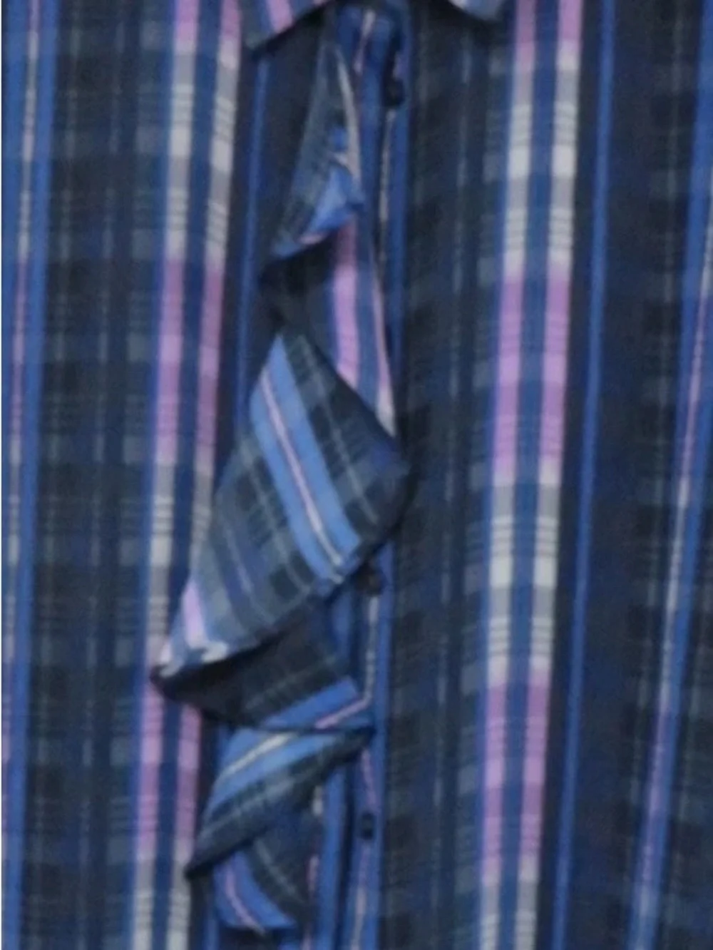 Banana Republic Dillon Shirt Womens Medium Plaid Ruffled Long Sleeve Peasant NEW